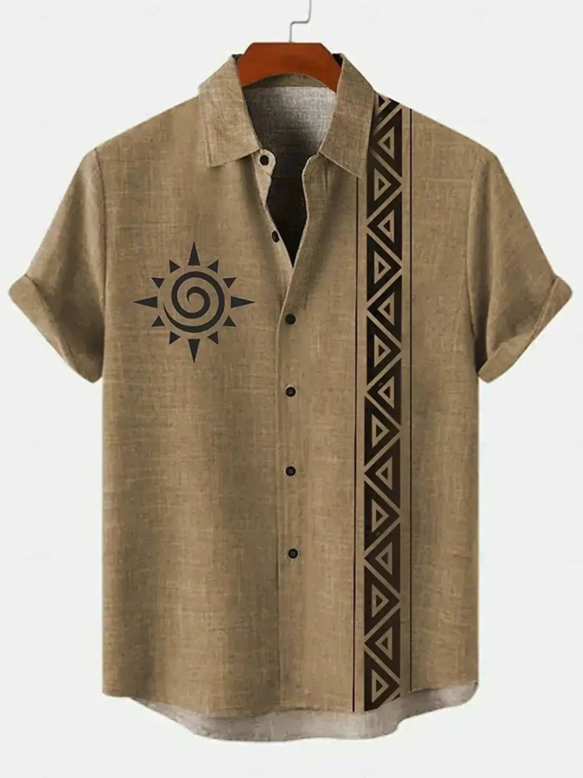Importé - Chemise Homme Coton Lin Décontracté Manche Courte