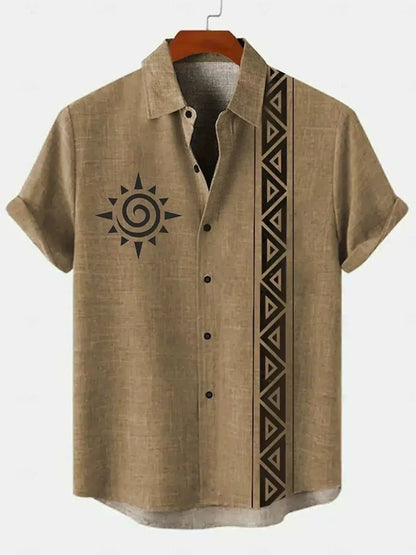 Importé - Chemise Homme Coton Lin Décontracté Manche Courte