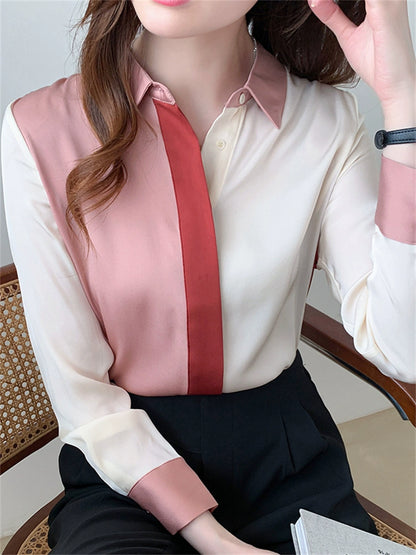 Importé - Chemisier Femme  Manches Longues Tendance En Mousseline De Soie