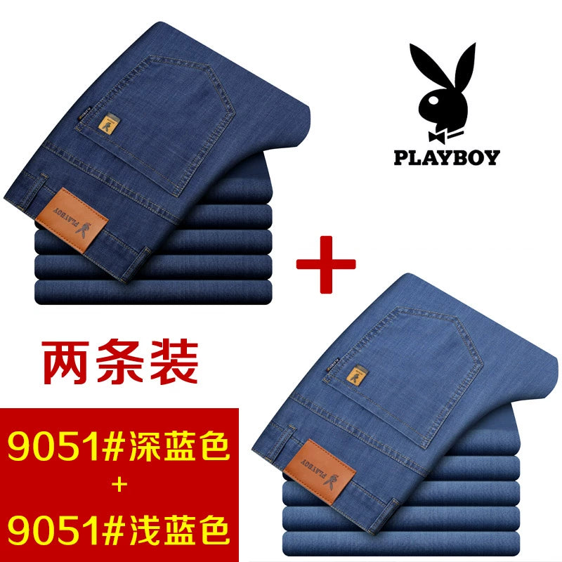 Importé - Playboy Lot 2x Pantalons Leger Jean Stretch Homme