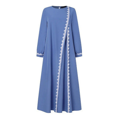 Importé -  Boubou Ample Femme en dentelle Avec Brodé Manches Longues