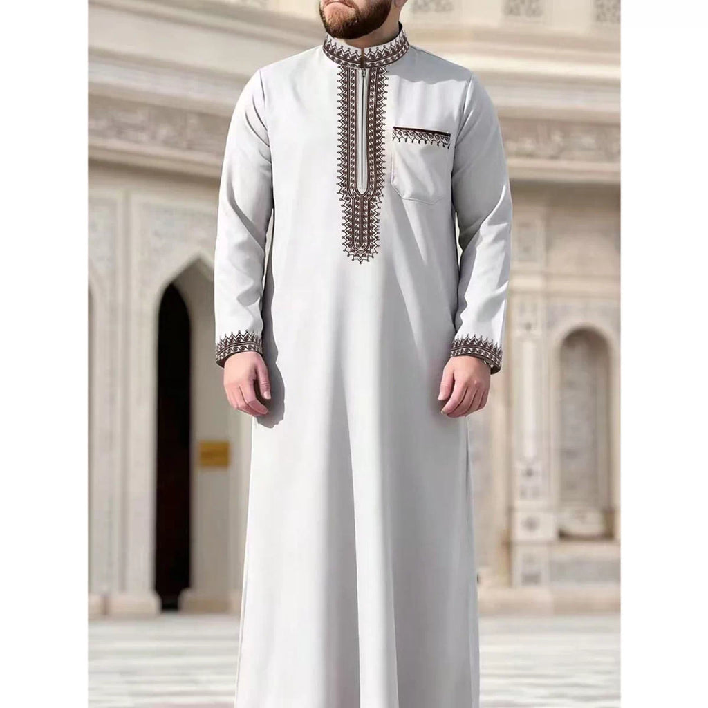 Importé - Boubou Homme Brodé Emirats Manche Longue