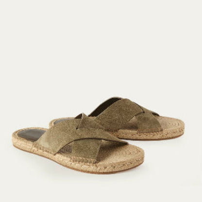Importé - Chaussure Sandales Plates Décontractées Cuir Daim