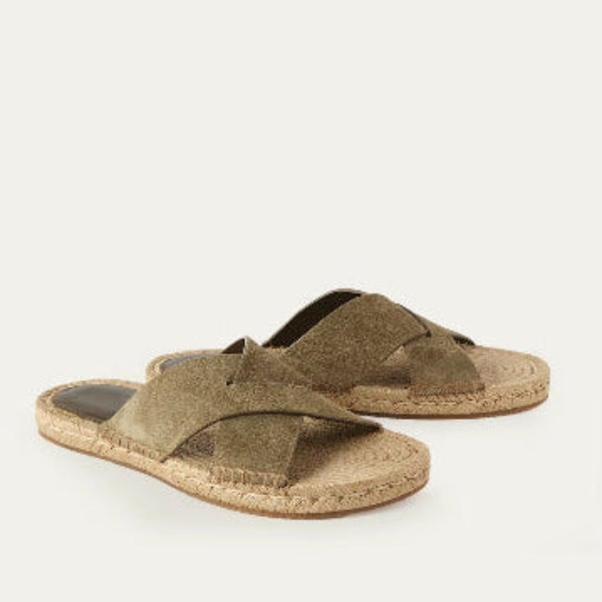 Importé - Chaussure Sandales Plates Décontractées Cuir Daim