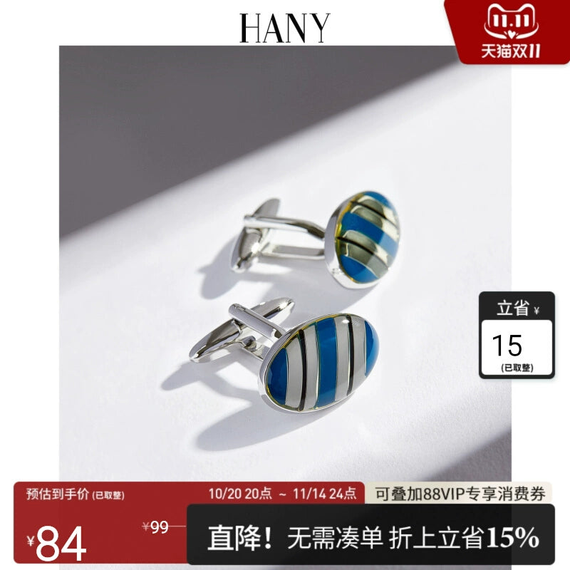Importé - HANY  Boutons de Manchettes Homme En Bleu