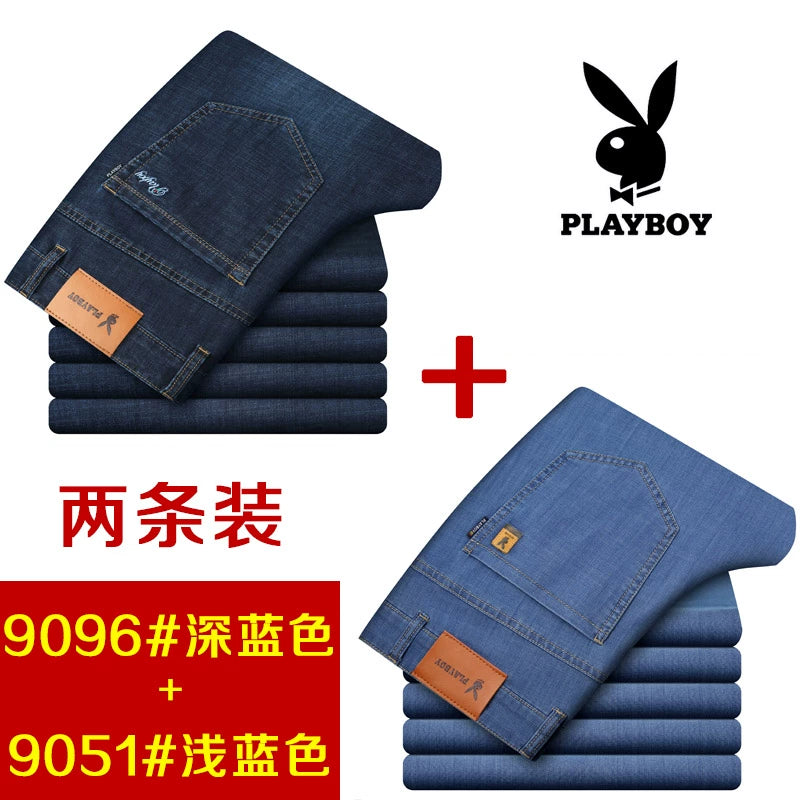 Importé - Playboy Lot 2x Pantalons Leger Jean Stretch Homme