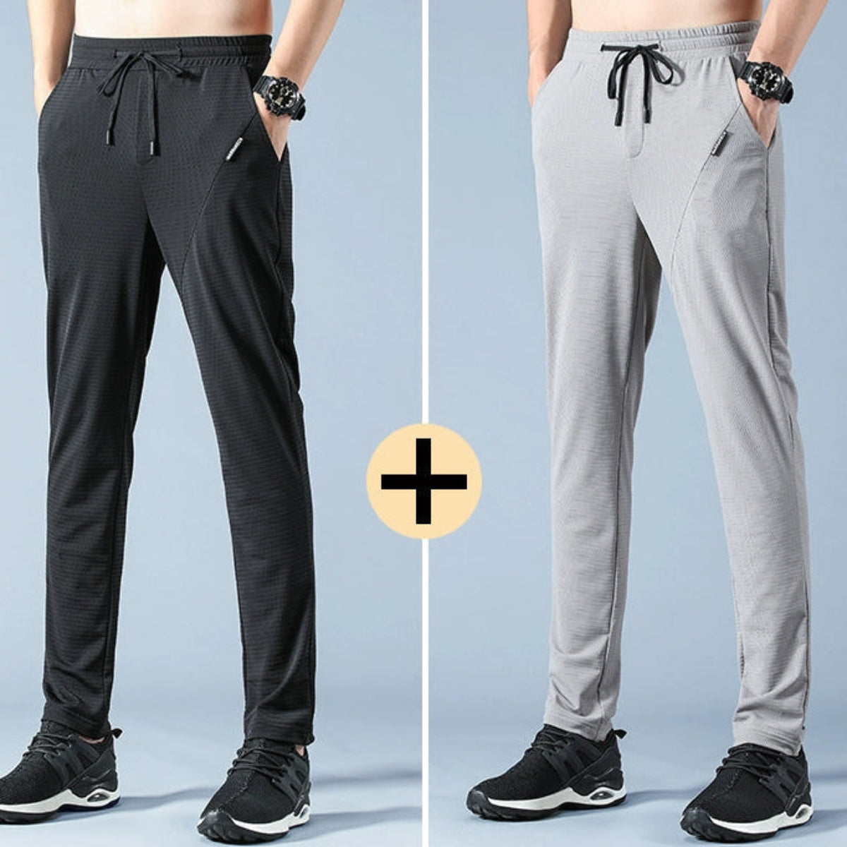 Importé - Lot 2 x Pantalons Sport Homme Décontracté Micro-Elastique