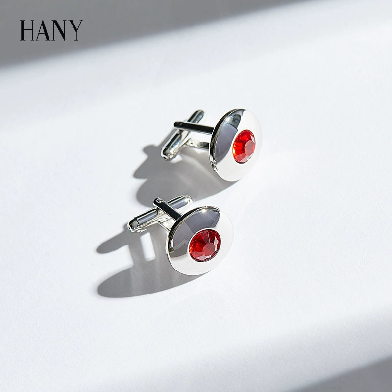 Importé - HANY  Boutons de Manchettes Rouge Cristal