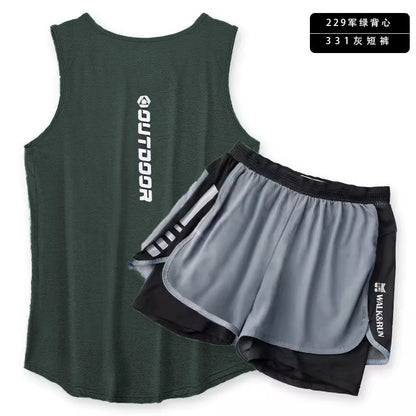 Importé - Ensemble Fitness Sport Homme Gilet + Short