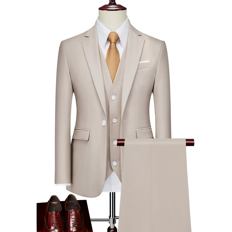 Importé - Ensemble Costume Homme Slim Style Britannique 3 Pièces