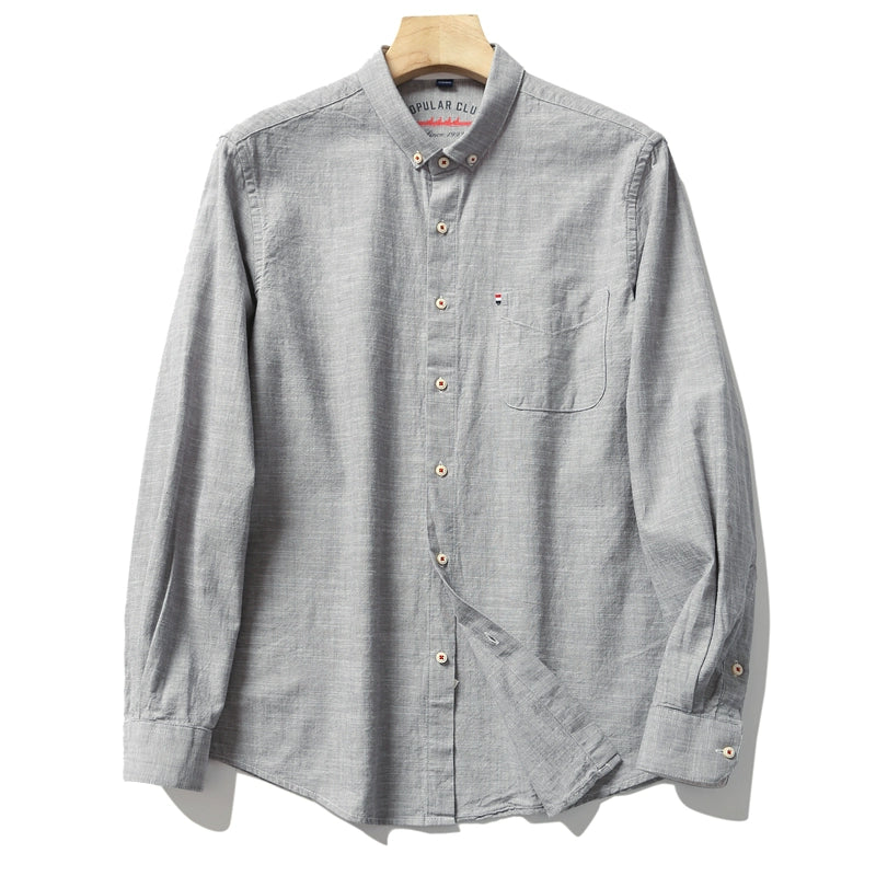 Importé - Chemise Homme 100% Coton Lin Manches Longues