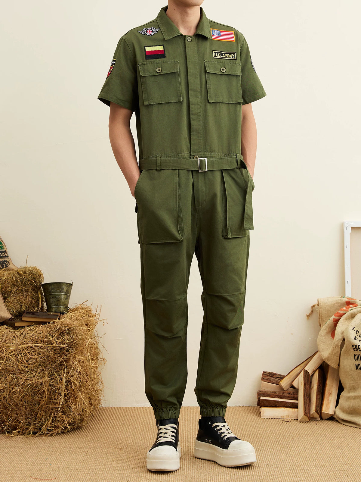 Importé - Combinaison Homme Tendance Style Militaire