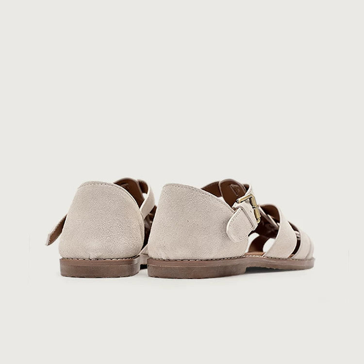 Importé - Chaussure Sandales A Lanières En Cuir Daim