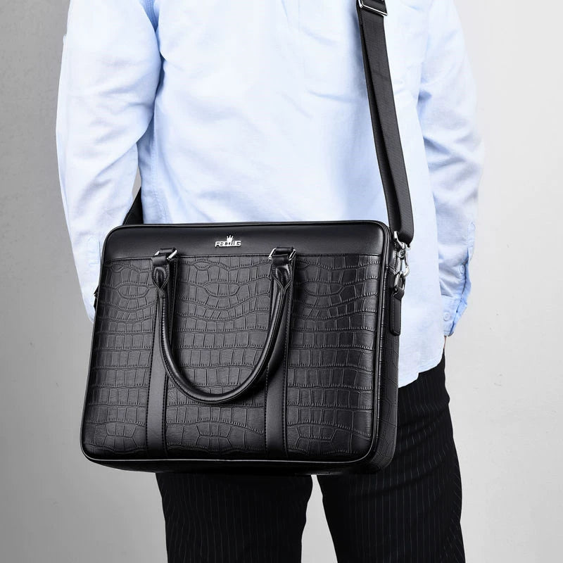 Importé - Sac Premium Cuir Gaufré Pour PC Ordinateur 14''