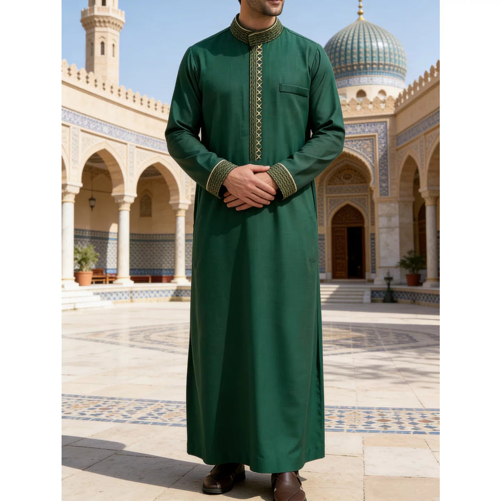 Importé - Boubou Homme Brodé Emirats Manche Longue