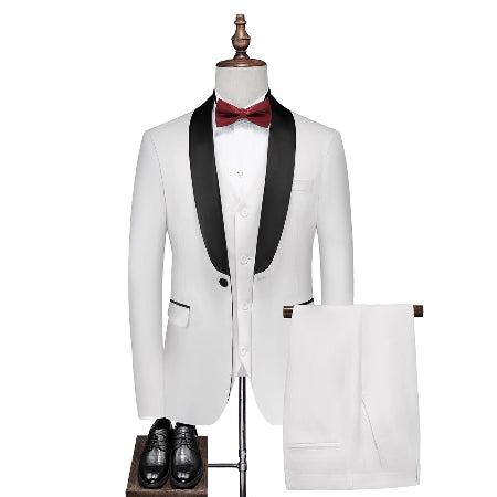 Importé - Ensemble Costume Smoking Homme Slim Style Britannique 3 Pièces