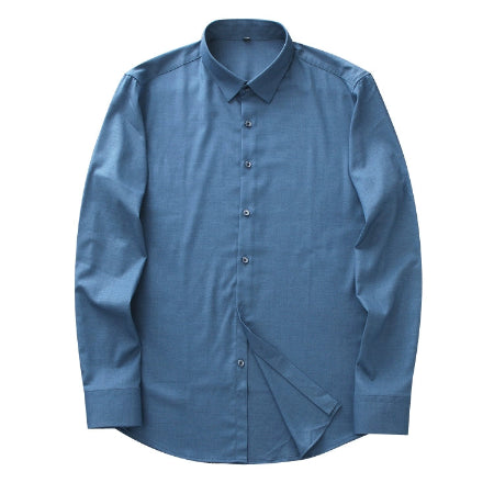 Importé - Chemise Homme Slim A Petit Col Manches Longues