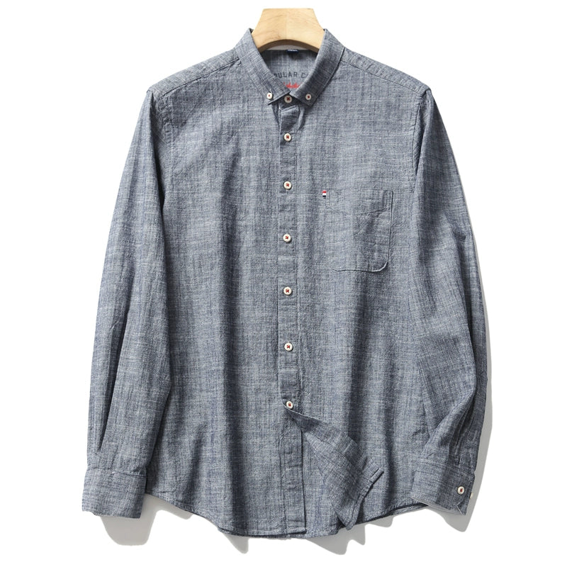 Importé - Chemise Homme 100% Coton Lin Manches Longues