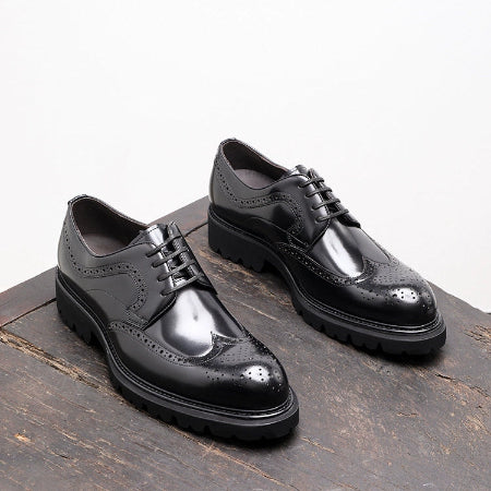 Importé - Chaussure Homme Derby En Cuir Verni Style Britanniques