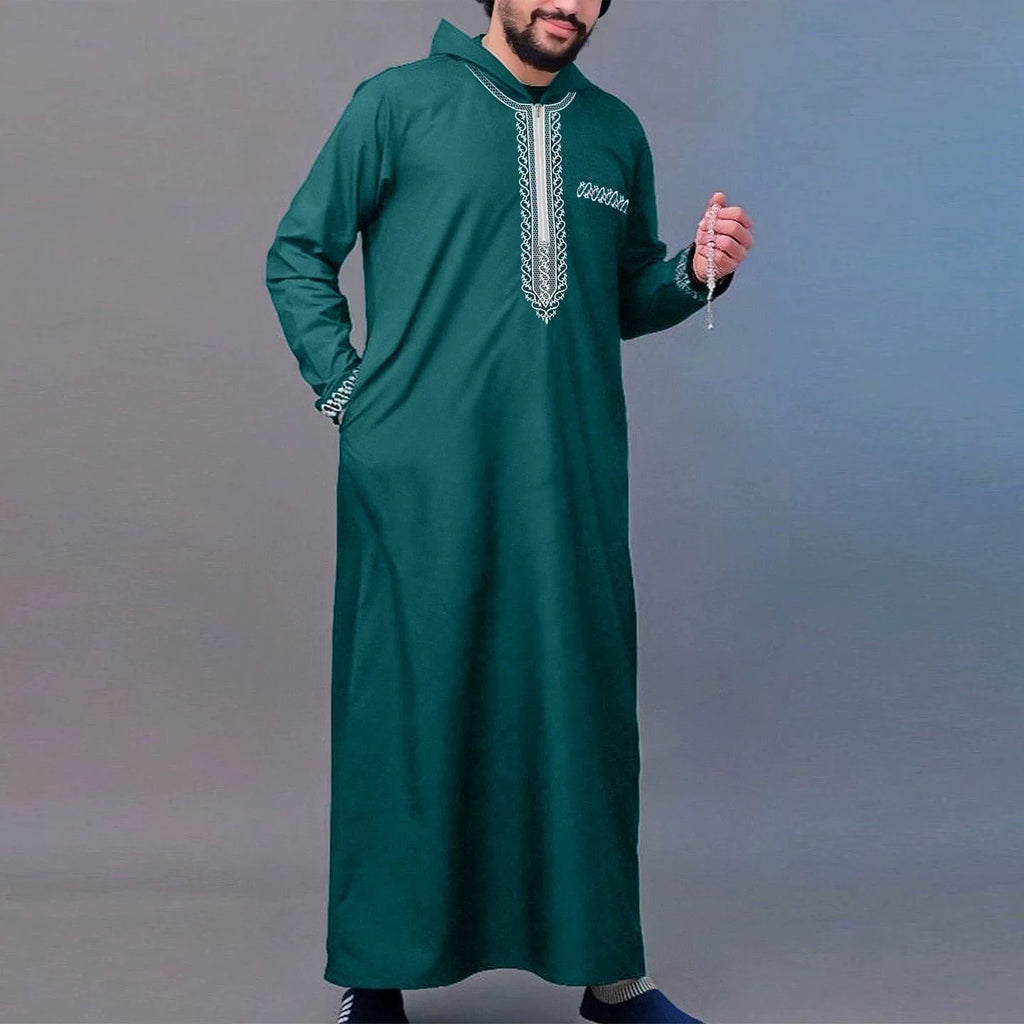 Importé - Boubou Homme Brodé Emirats Manche Longue