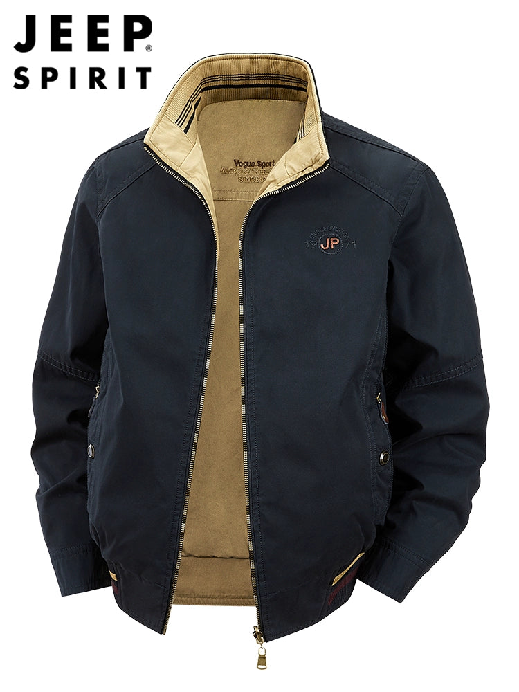 Importé - Veste Jacket 2Face Homme Col Montant Manches Longues 100% coton