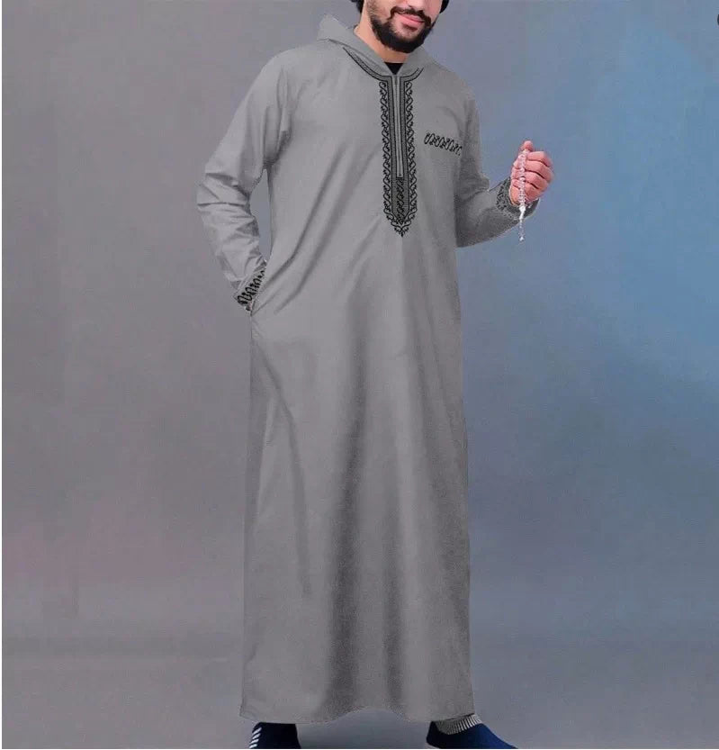 Importé - Boubou Homme Brodé Emirats Manche Longue