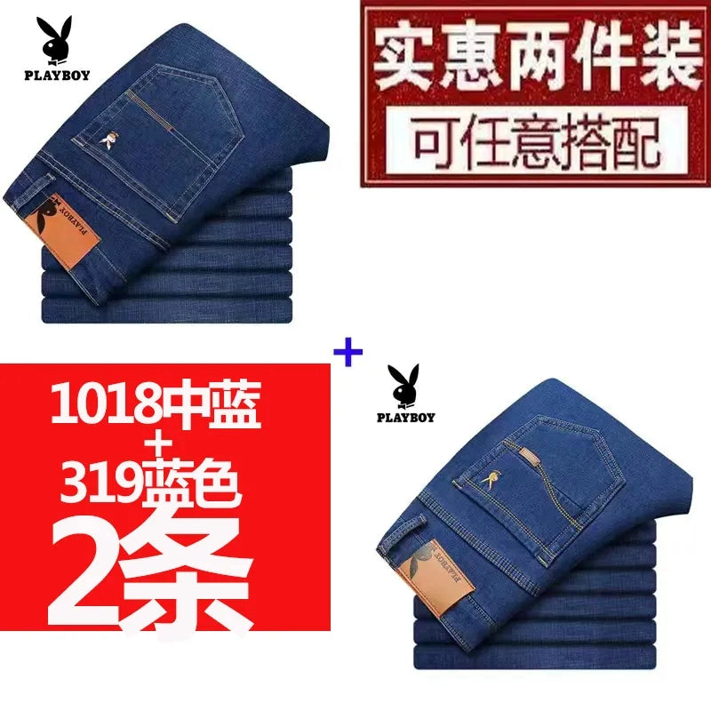 Importé - Lot 2x Pantalons Jean Stretch Homme Playboy Décontracté