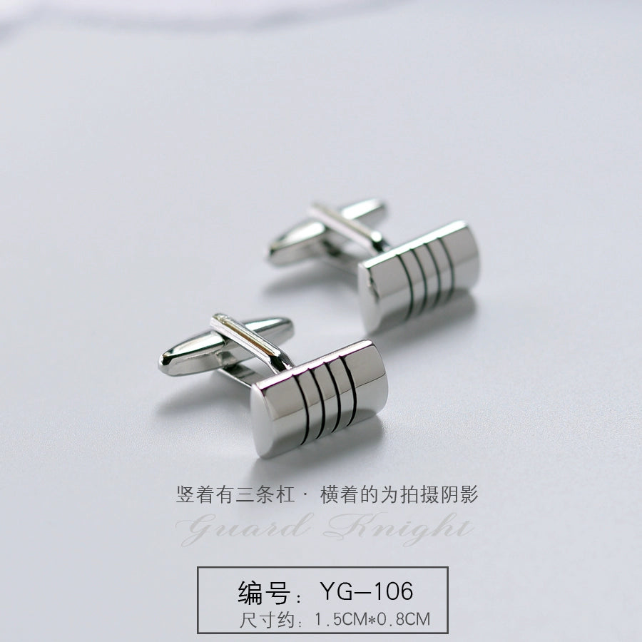 Importé - Boutons de Manchettes Homme - En Argent Brillant