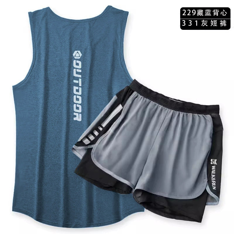 Importé - Ensemble Fitness Sport Homme Gilet + Short