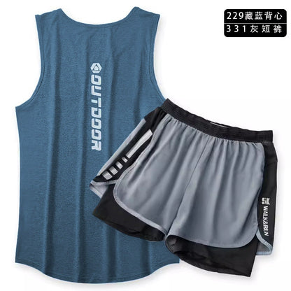 Importé - Ensemble Fitness Sport Homme Gilet + Short