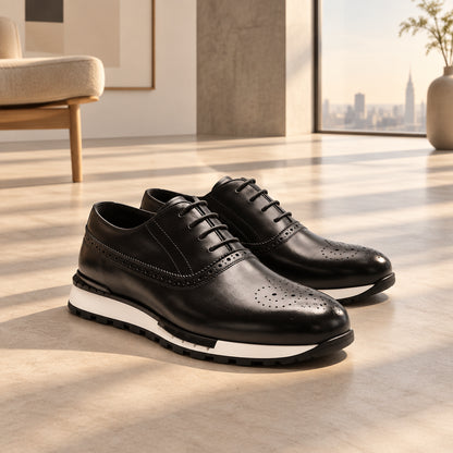 Chaussures Homme en Cuir de Vachette Business Casual à Lacets Semelle Caoutchouc