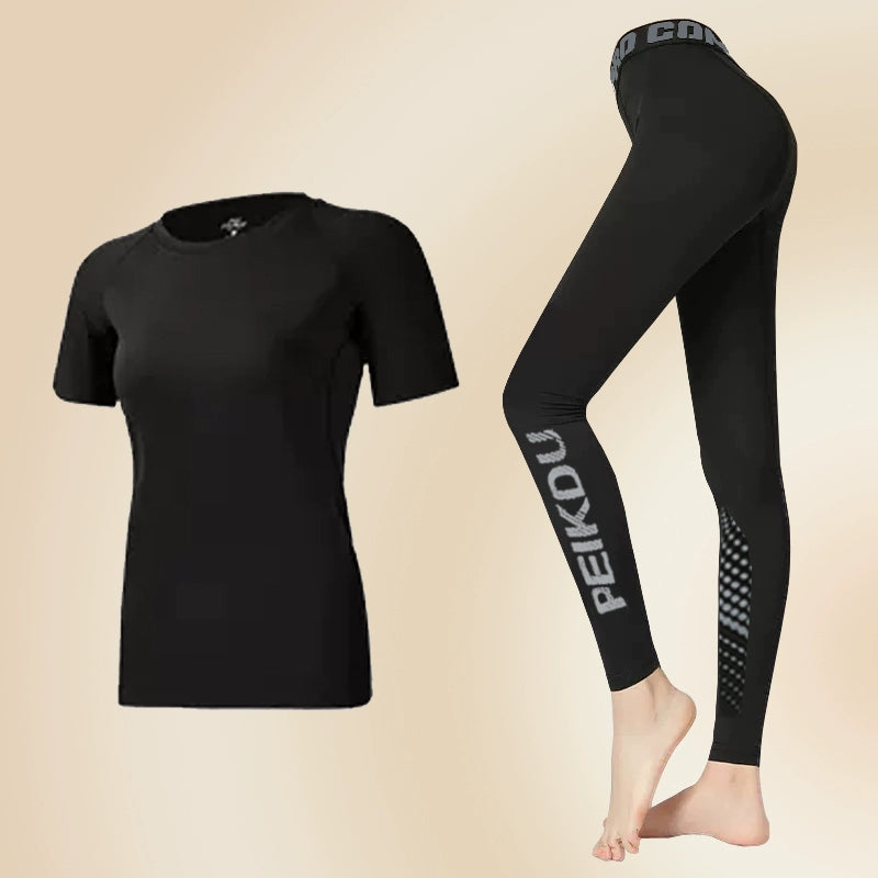 Importé - Ensemble Fitness Sport Femme Leggings Shirt TShirt