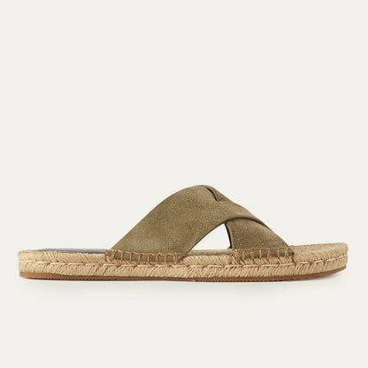 Importé - Chaussure Sandales Plates Décontractées Cuir Daim