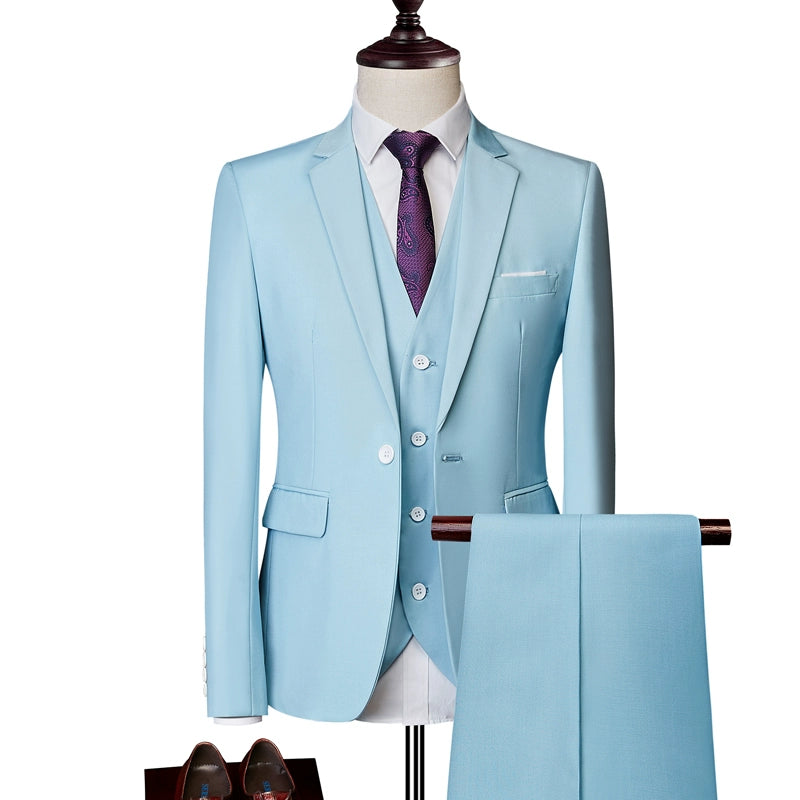 Importé - Ensemble Costume Homme Slim Style Britannique 3 Pièces