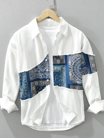 Importé - Chemise 100% Coton Homme Manches Longues Tendance