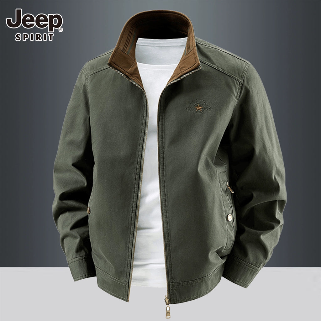 Importé - Veste Jacket Homme Col Montant Manches Longues 100% coton