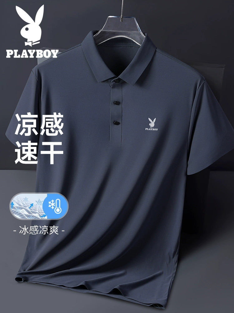 Importé - Polo Homme Playboy Manches Courtes En Soie Glacée