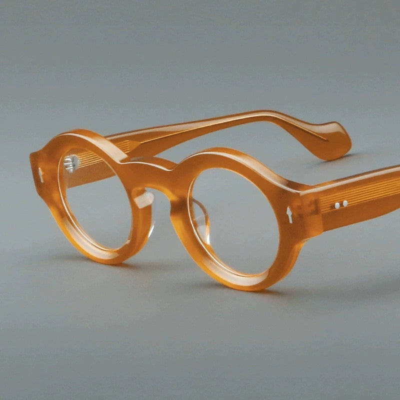 Importé – Monture Ronde Et Robuste Style Rétro Lunettes Mixte