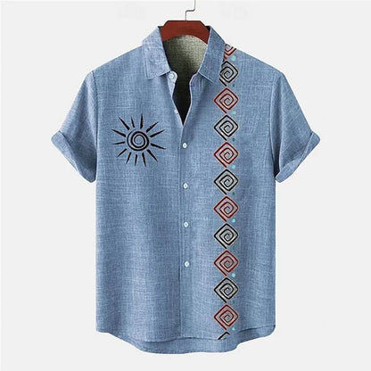 Importé - Chemise Homme Coton Lin Décontracté Manche Courte