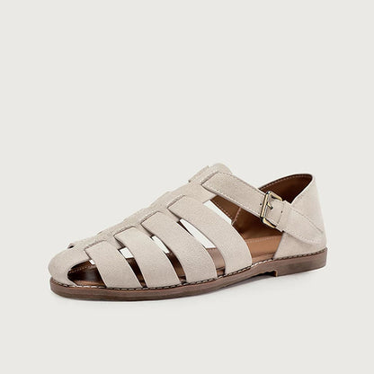 Importé - Chaussure Sandales A Lanières En Cuir Daim