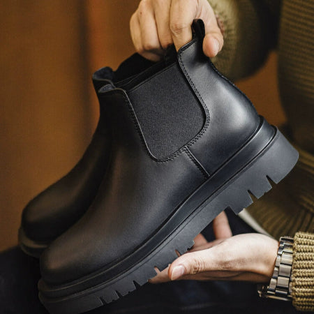 Importé - Chaussure Homme Bottes Chelsea Cuir Rétro