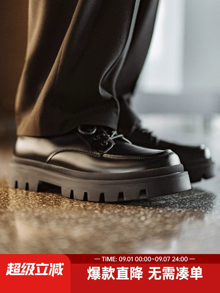 Importé - Chaussure Homme Mocassins Derby  Style Rétro En Cuir