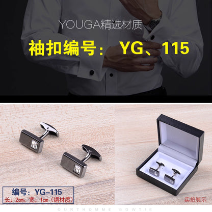 Importé - Boutons de Manchettes Homme - En Argent Brillant