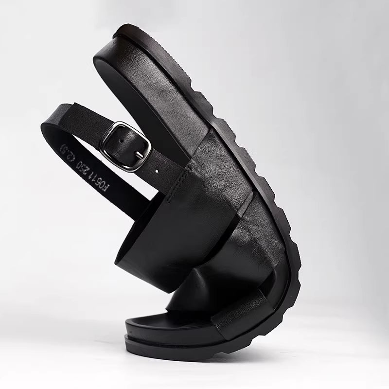 Importé - Chaussure Hommes Sandales A Lanières En Cuir