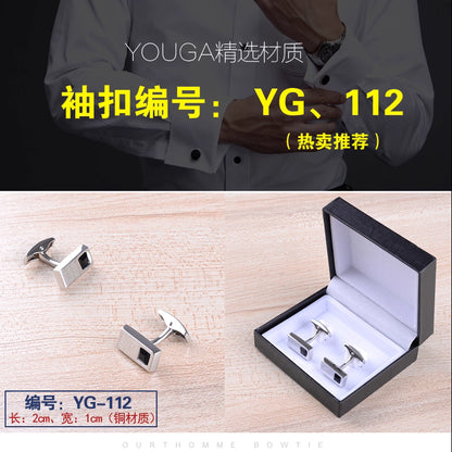 Importé - Boutons de Manchettes Homme - En Argent Brillant