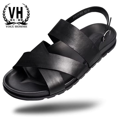 Importé - Chaussure Hommes Sandales A Lanières En Cuir