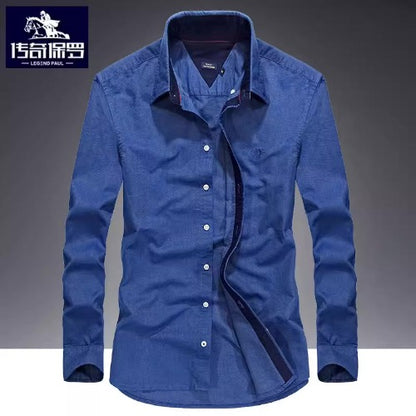 Importé - Chemise Homme Pur Coton Slim Fit Manches Longues
