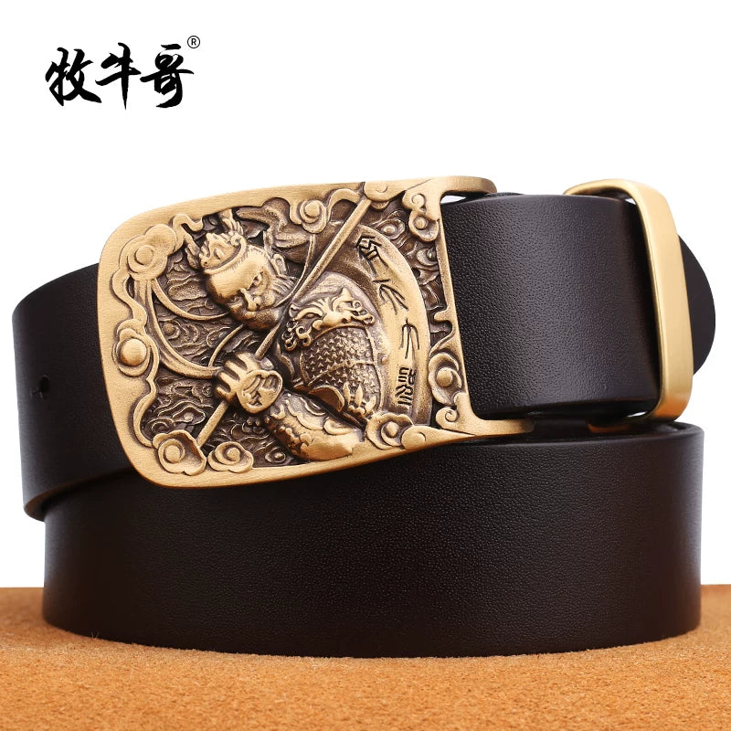 Importé - Ceinture Homme En Cuir véritable Style Rétro