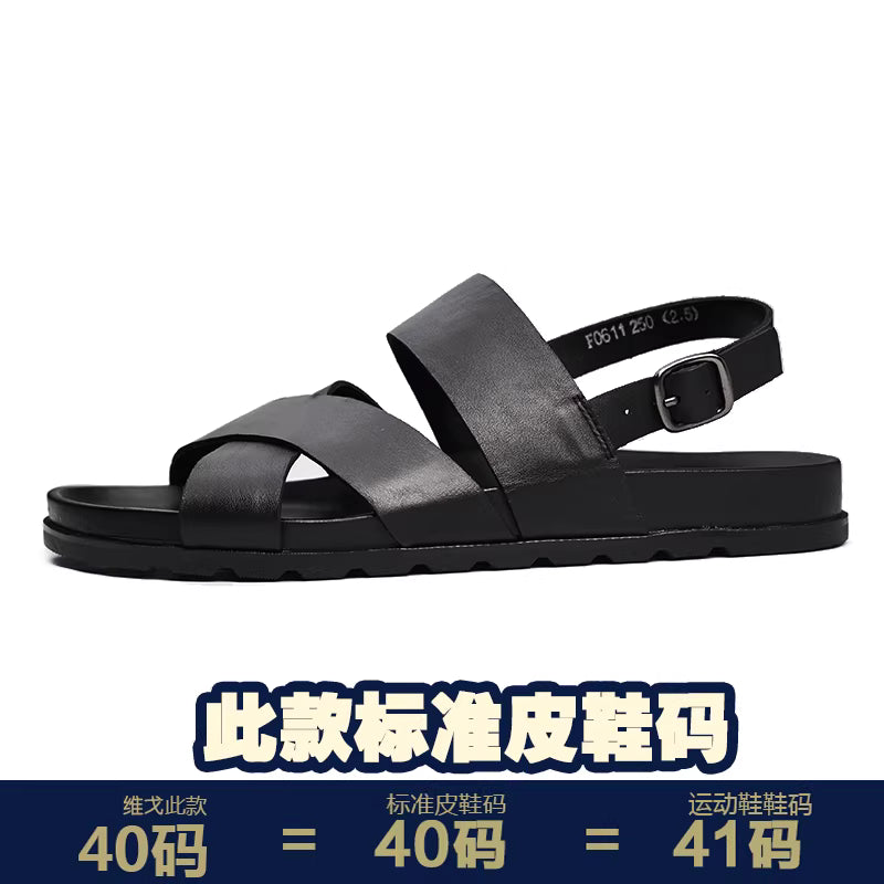 Importé - Chaussure Hommes Sandales A Lanières En Cuir