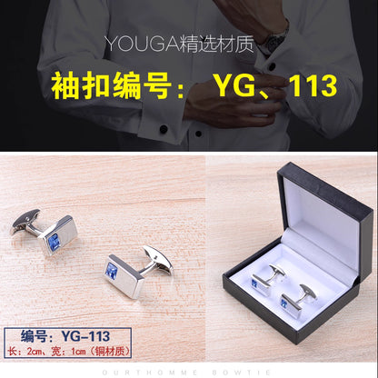 Importé - Boutons de Manchettes Homme - En Argent Brillant